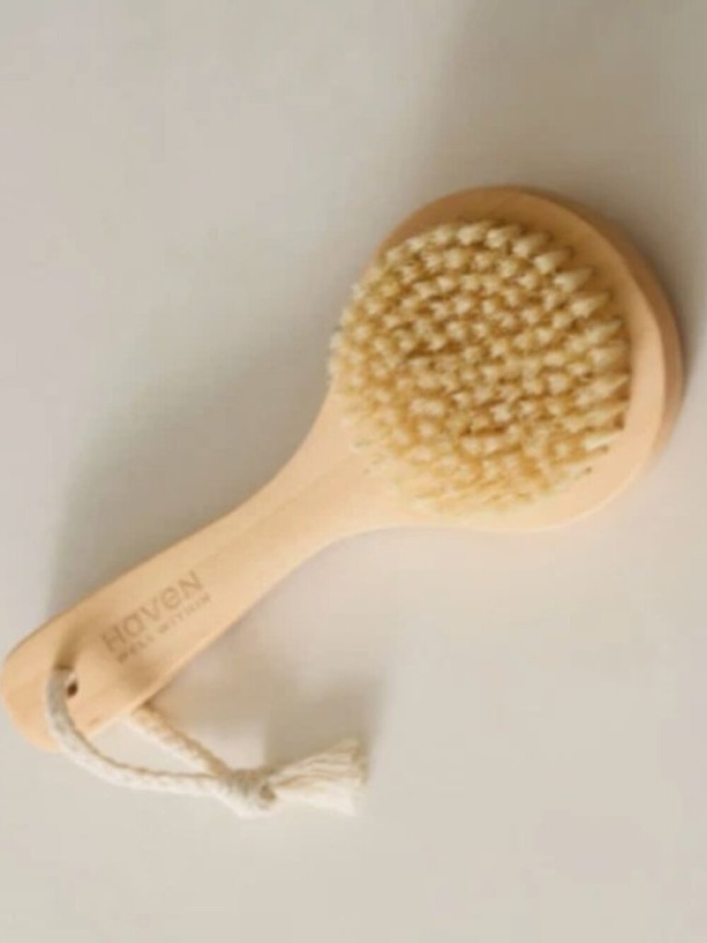 New Boar Bristles & Wood Body Brush with Handle